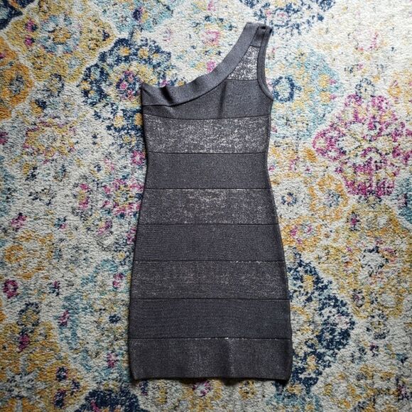 BEBE bodycon silver dress - Picture 2 of 14